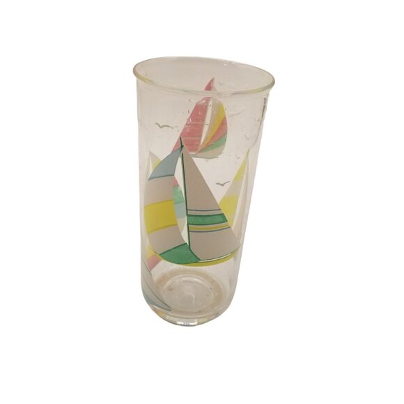 Culver Windward Lot of 6 Vintage Acrylic Cups Tumblers Iced Tea Sail Boat 16oz - Picture 4 of 12